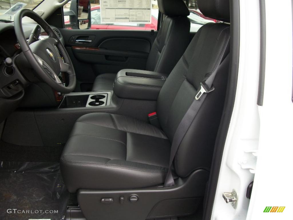 Ebony Interior 2011 Chevrolet Silverado 3500HD LTZ Crew Cab 4x4 Photo #47450746
