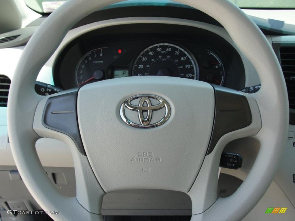 2011 Toyota Sienna V6 Light Gray Steering Wheel Photo #47453437