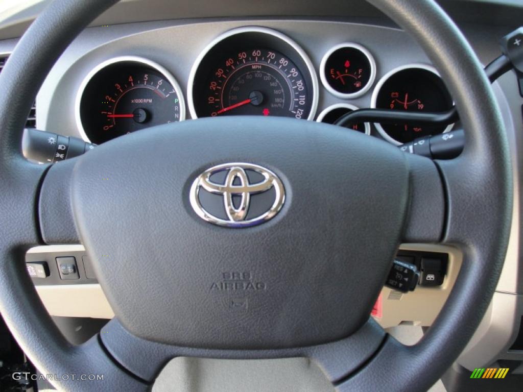 2011 Toyota Tundra CrewMax Sand Beige Steering Wheel Photo #47460865