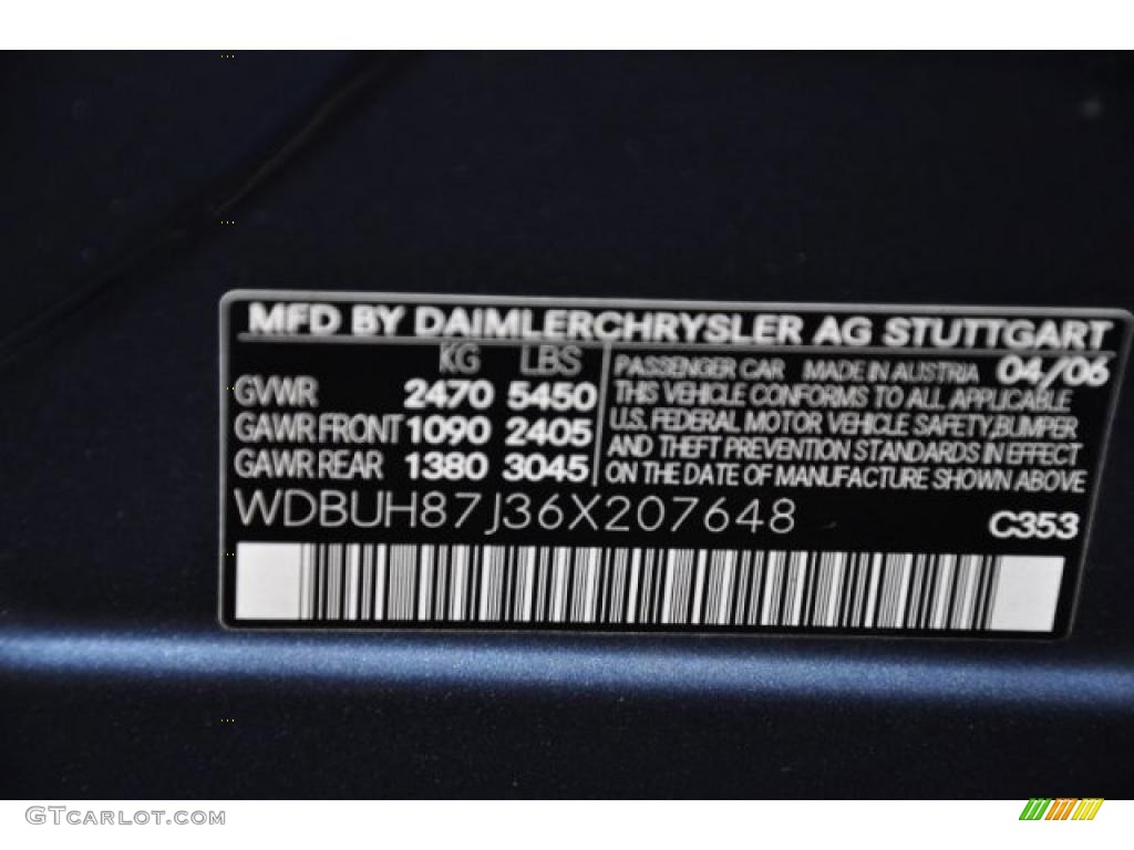 2006 Mercedes-Benz E 350 Wagon Color Code Photos