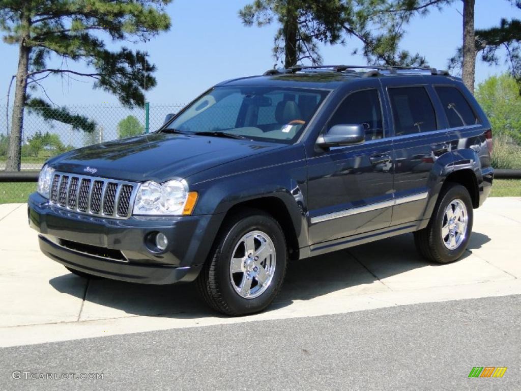 2007 Grand Cherokee Overland CRD 4x4 - Steel Blue Metallic / Medium Slate Gray photo #10