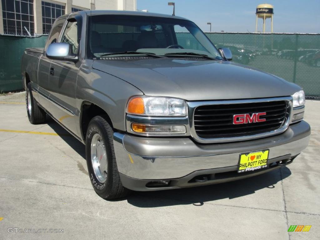 2002 Sierra 1500 SLT Extended Cab - Pewter Metallic / Graphite photo #1