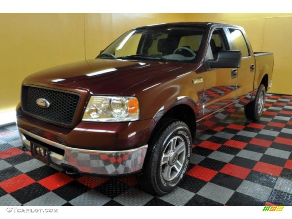 2006 F150 XLT SuperCrew 4x4 - Dark Toreador Red Metallic / Medium/Dark Flint photo #2