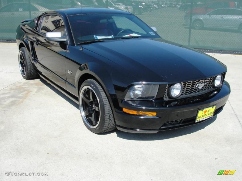 2005 Mustang GT Premium Coupe - Black / Red Leather photo #1
