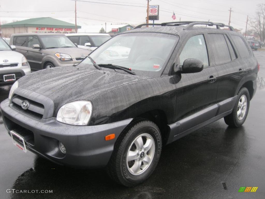 2006 Santa Fe GLS 3.5 4WD - Black Obsidian / Gray photo #1