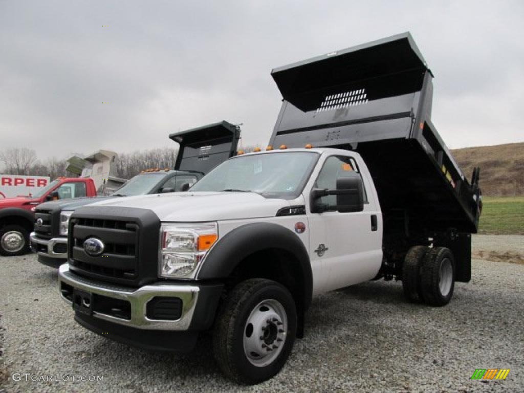 Oxford White 2011 Ford F450 Super Duty XL Regular Cab 4x4 Chassis Dump Truck Exterior Photo #47471258