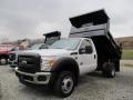 Oxford White 2011 Ford F450 Super Duty XL Regular Cab 4x4 Chassis Dump Truck Exterior