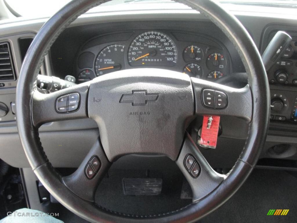 2006 Chevrolet Silverado 1500 LT Crew Cab Dark Charcoal Steering Wheel Photo #47471473
