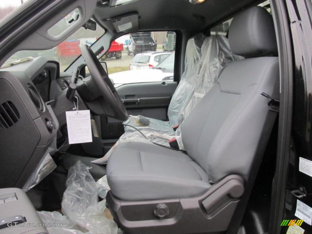 Steel Interior 2011 Ford F350 Super Duty XL Regular Cab 4x4 Chassis Dump Truck Photo #47471803