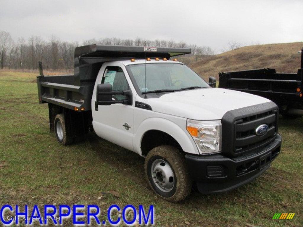 2011 F350 Super Duty XL Regular Cab 4x4 Chassis Dump Truck - Oxford White / Steel photo #1