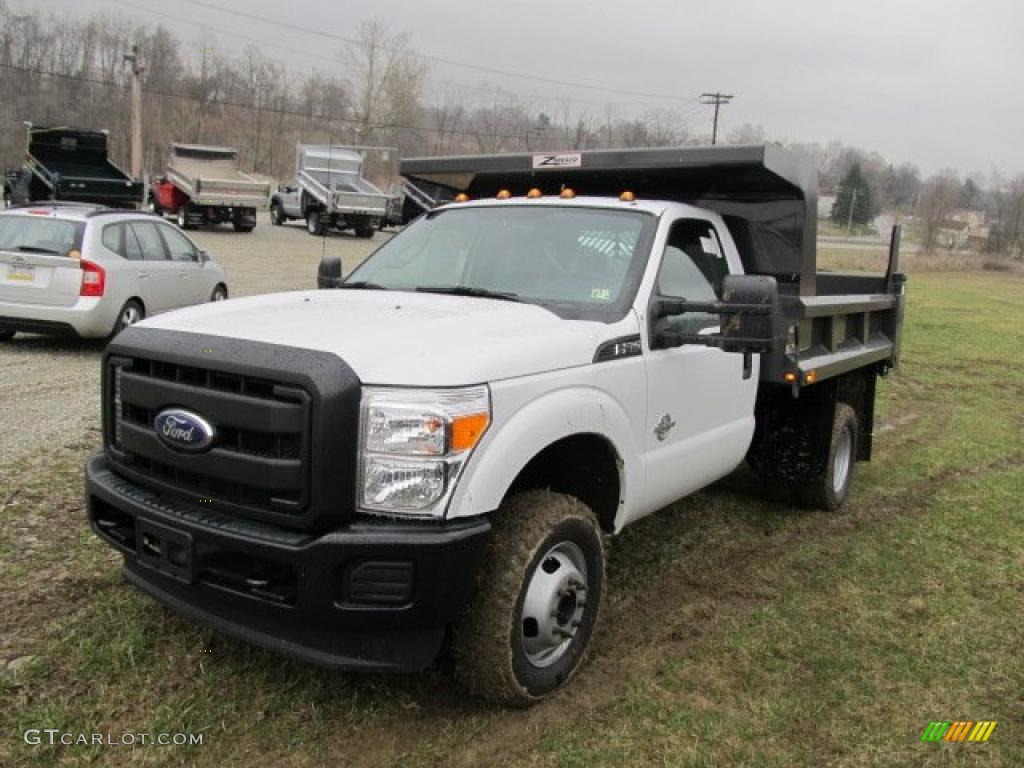 Oxford White 2011 Ford F350 Super Duty XL Regular Cab 4x4 Chassis Dump Truck Exterior Photo #47471881