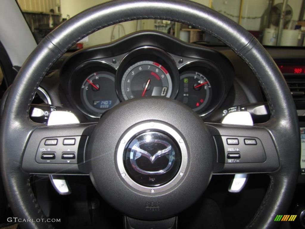 2009 Mazda RX-8 Grand Touring Black Steering Wheel Photo #47472352
