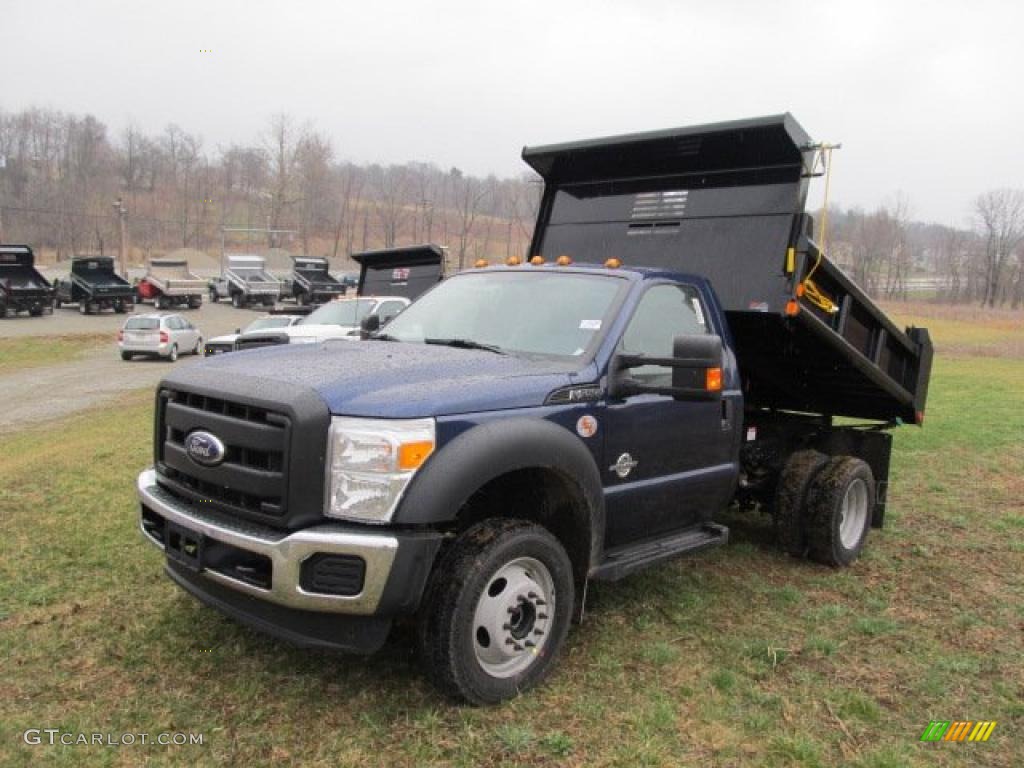 Dark Blue Pearl Metallic 2011 Ford F550 Super Duty XL Regular Cab 4x4 Dump Truck Exterior Photo #47472442
