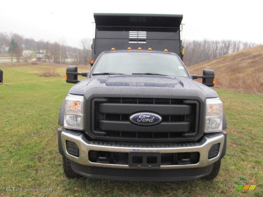 2011 F550 Super Duty XL Regular Cab 4x4 Dump Truck - Dark Blue Pearl Metallic / Steel Grey photo #5