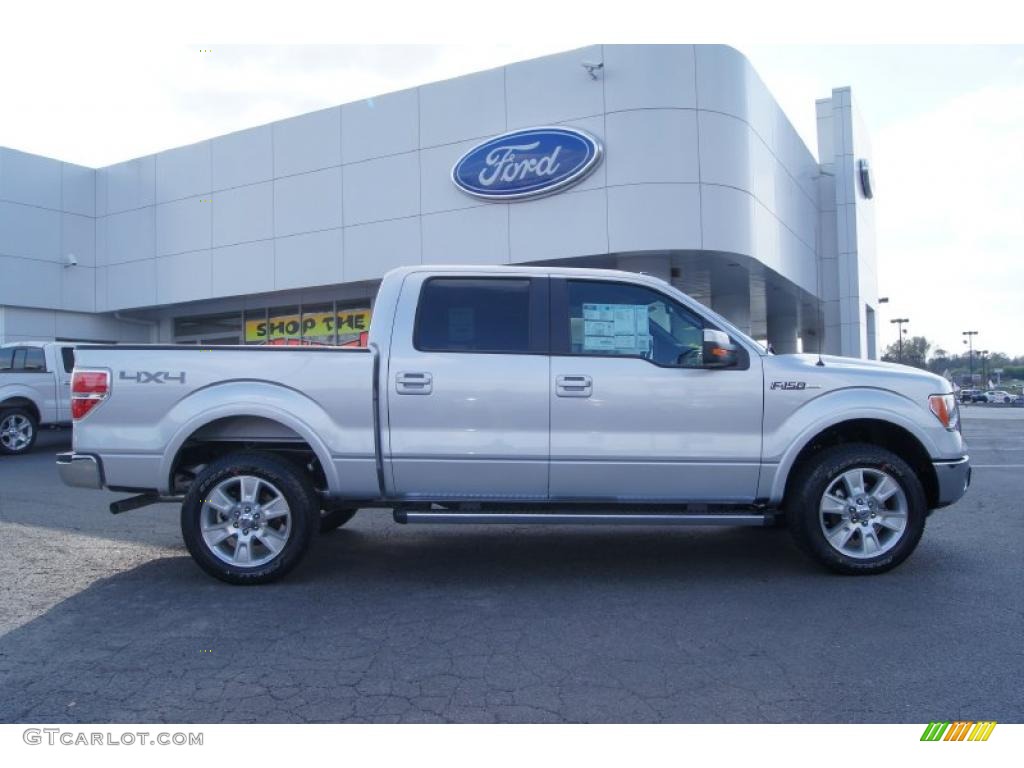 2011 F150 Lariat SuperCrew 4x4 - Ingot Silver Metallic / Black photo #2