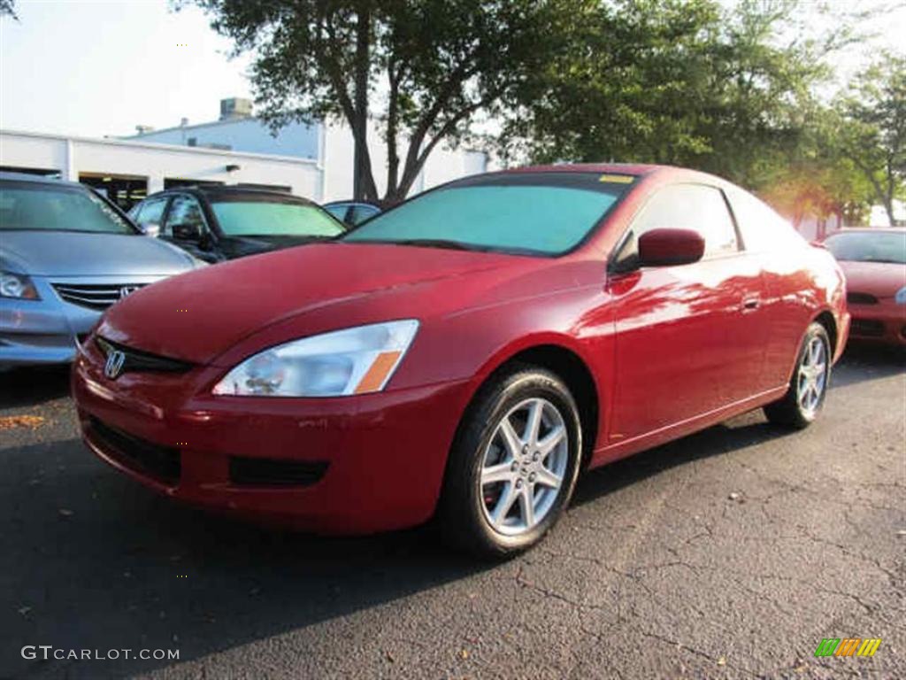 2003 Accord EX V6 Coupe - San Marino Red / Black photo #4