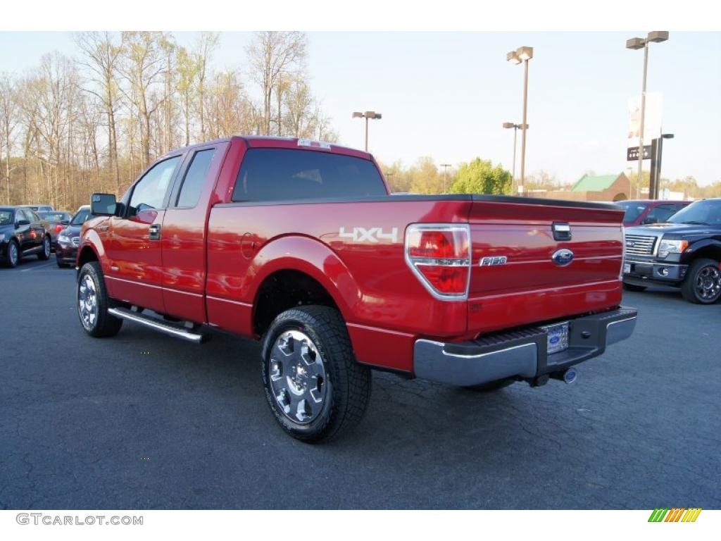 2011 F150 XLT SuperCab 4x4 - Red Candy Metallic / Steel Gray photo #37