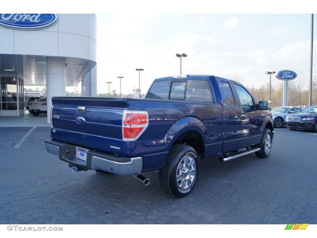 2011 F150 XLT SuperCab - Dark Blue Pearl Metallic / Steel Gray photo #3