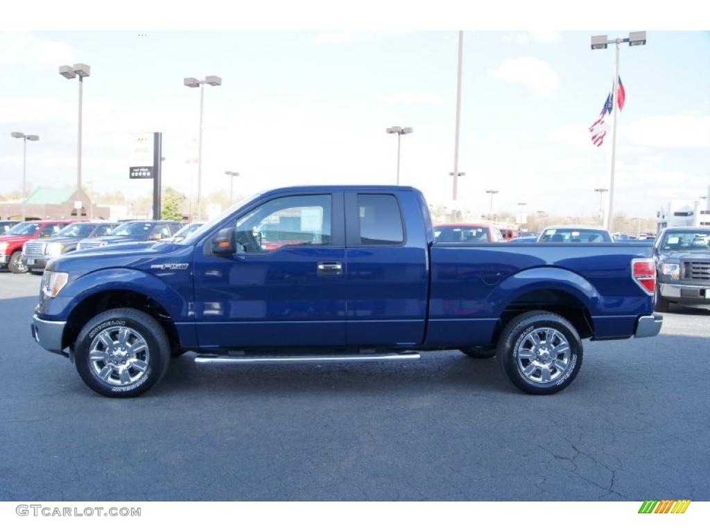 2011 F150 XLT SuperCab - Dark Blue Pearl Metallic / Steel Gray photo #5