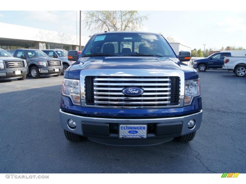 2011 F150 XLT SuperCab - Dark Blue Pearl Metallic / Steel Gray photo #7