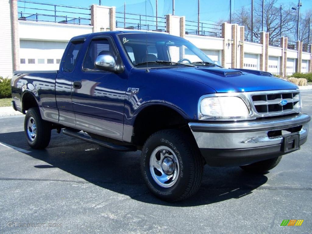 1997 F150 XL Extended Cab - Moonlight Blue Metallic / Medium Prairie Tan photo #7