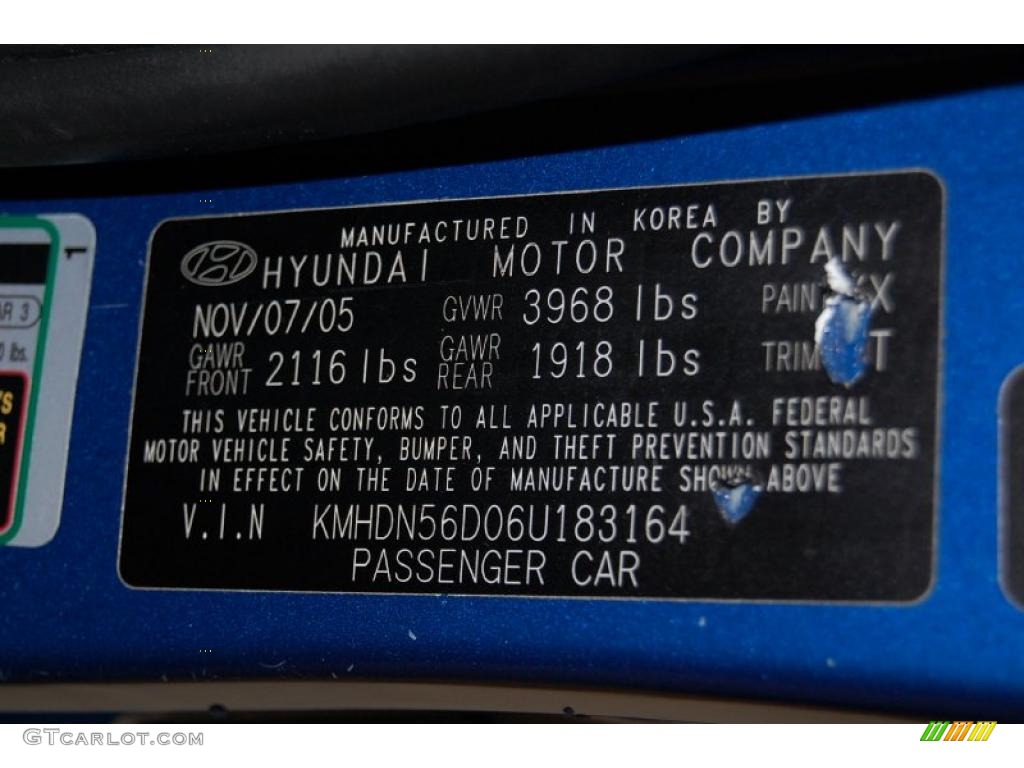2006 Elantra GT Hatchback - Tidal Wave Blue / Gray photo #26