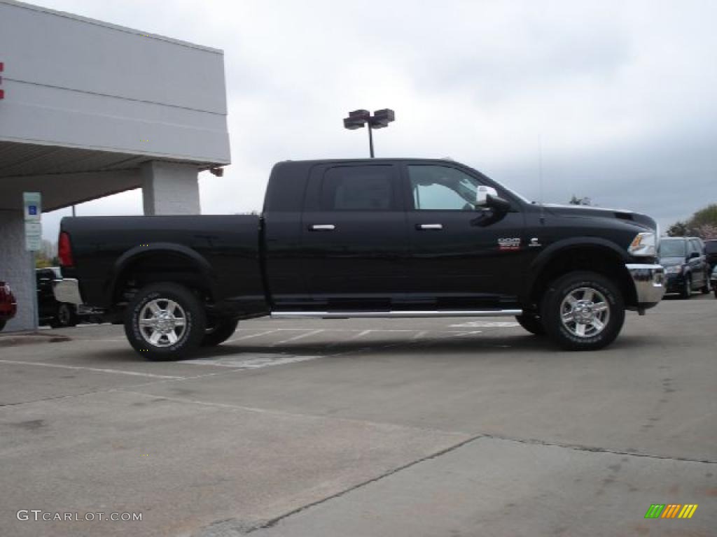 Brilliant Black Crystal Pearl 2011 Dodge Ram 3500 HD Laramie Mega Cab 4x4 Exterior Photo #47481341
