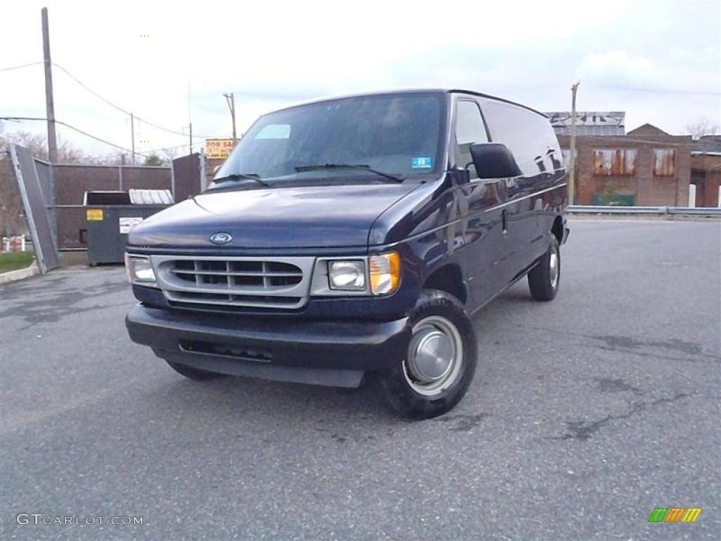 True Blue Metallic 2002 Ford E Series Van E250 Commercial Exterior Photo #47482412