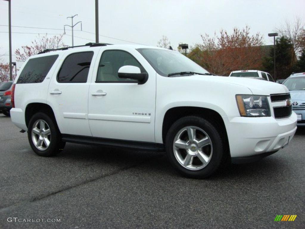 2007 Tahoe LTZ - Summit White / Light Cashmere/Ebony photo #2