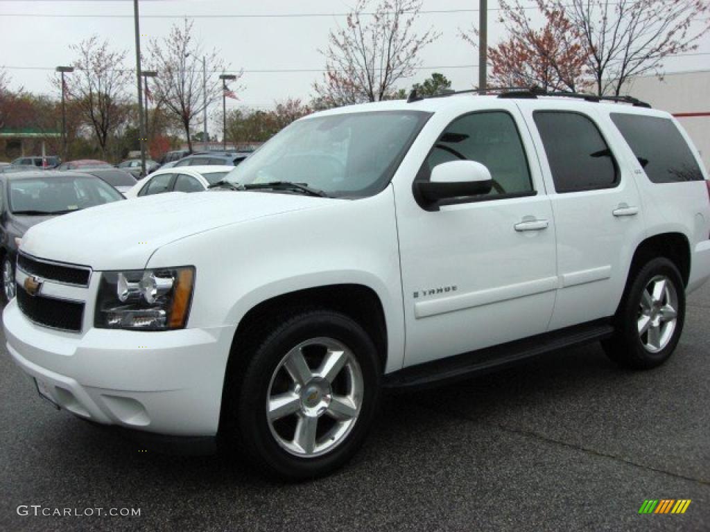 2007 Tahoe LTZ - Summit White / Light Cashmere/Ebony photo #7