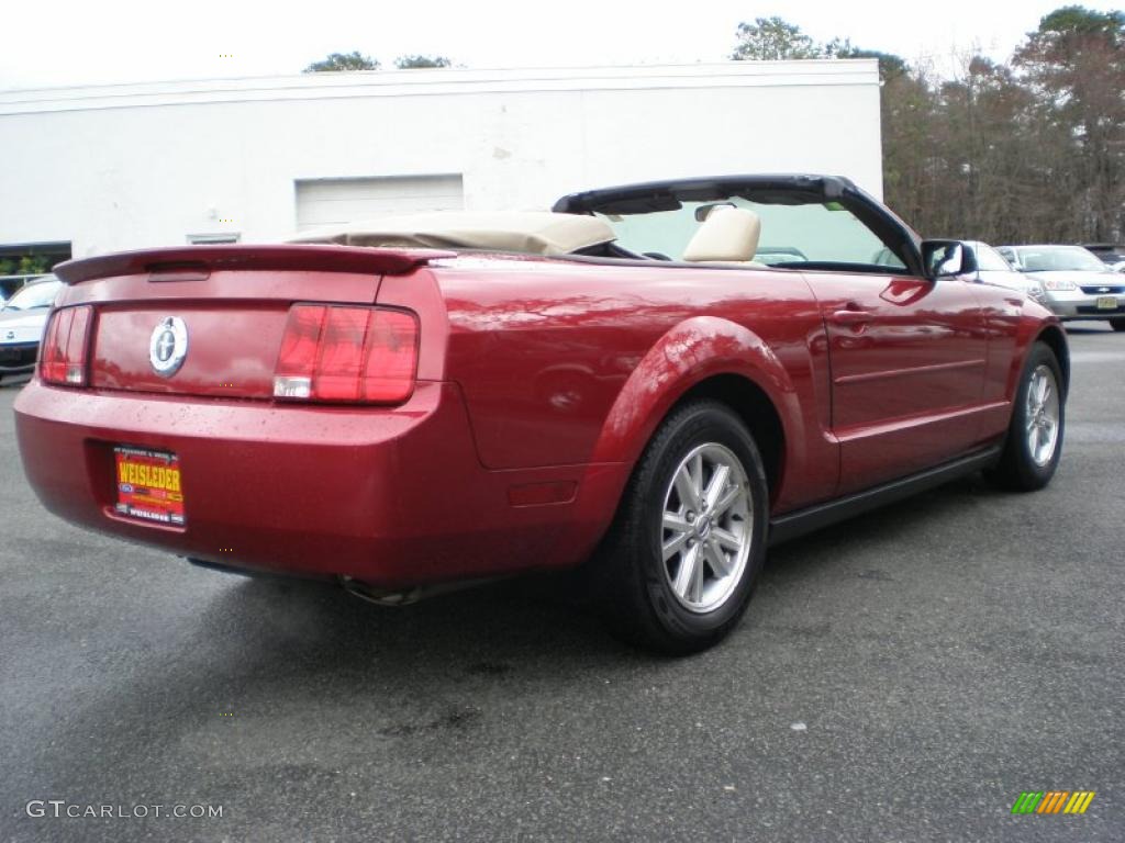 2007 Mustang V6 Premium Convertible - Redfire Metallic / Medium Parchment photo #6