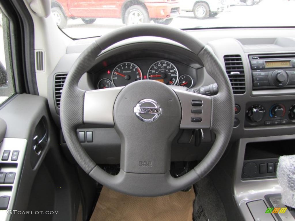 2011 Nissan Pathfinder S Graphite Steering Wheel Photo #47486129