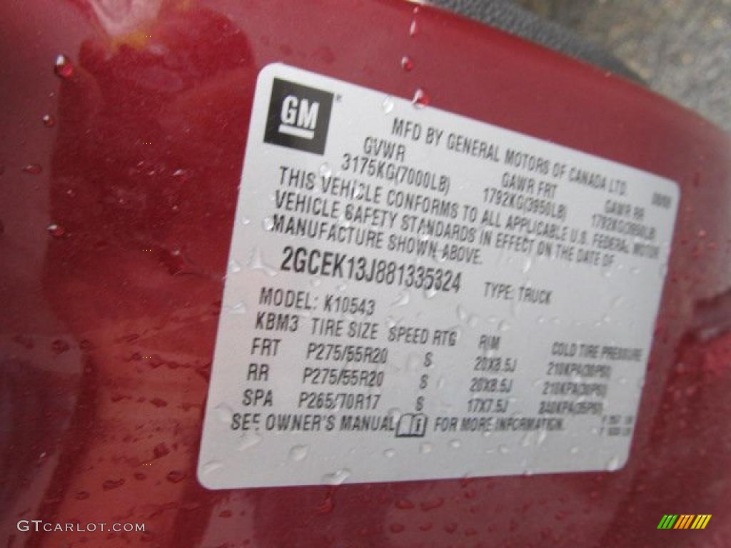 2008 Chevrolet Silverado 1500 LT Crew Cab 4x4 Info Tag Photo #47488205