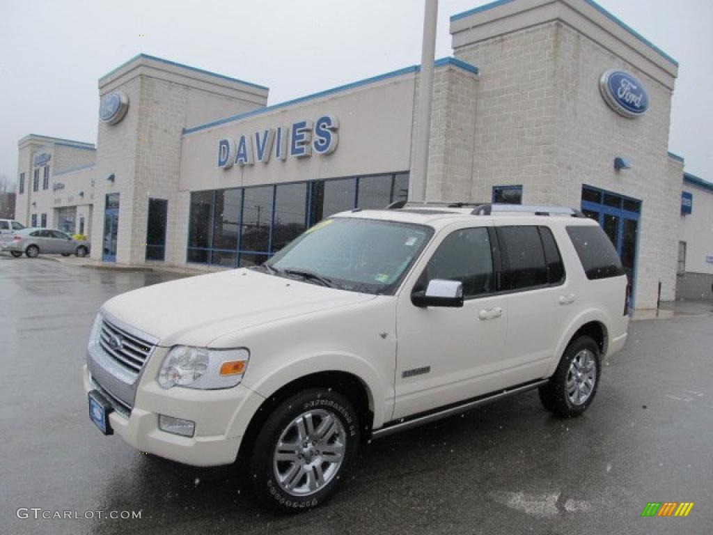 2008 Explorer Limited 4x4 - White Sand Tri coat / Black photo #1