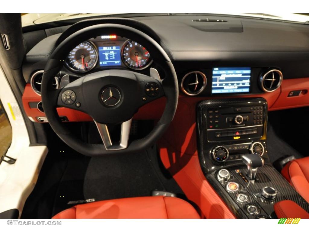 2011 Mercedes-Benz SLS AMG designo Classic Red and Black Two-Tone Dashboard Photo #47489016