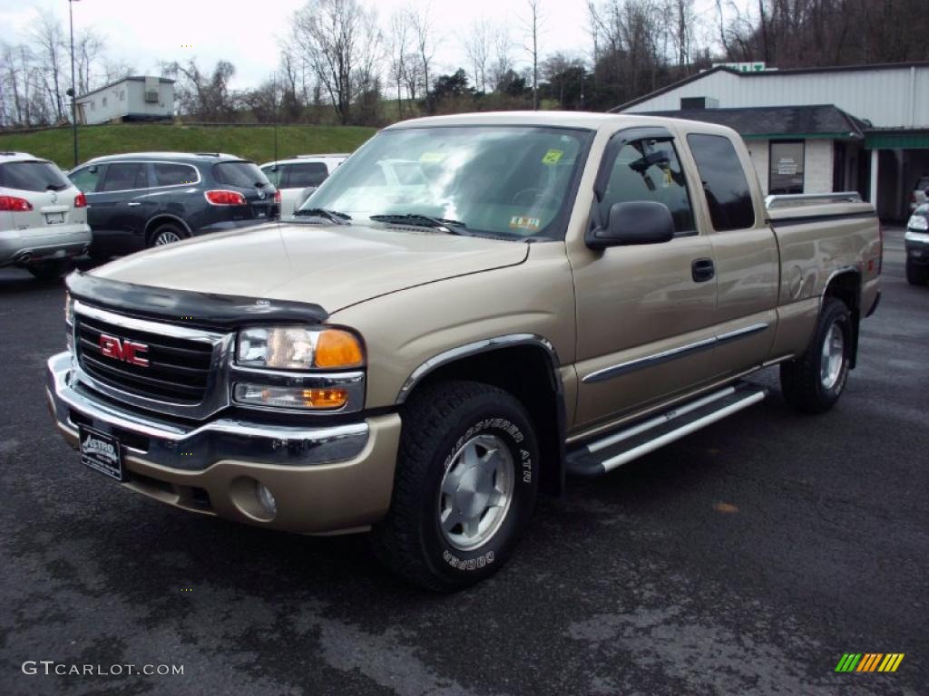 Sand Beige Metallic 2004 GMC Sierra 1500 SLE Extended Cab 4x4 Exterior Photo #47490249