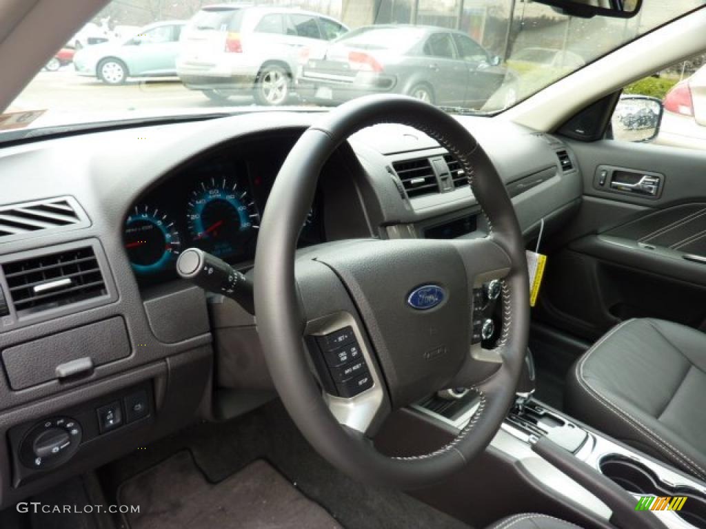 2011 Ford Fusion Sport AWD Sport Black/Charcoal Black Steering Wheel Photo #47491488
