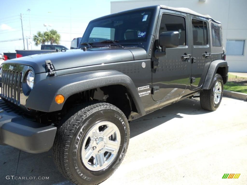 2010 Wrangler Unlimited Sport 4x4 - Dark Charcoal Pearl / Dark Slate Gray/Medium Slate Gray photo #3