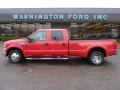 2010 Vermillion Red Ford F350 Super Duty Lariat Crew Cab 4x4 Dually  photo #1