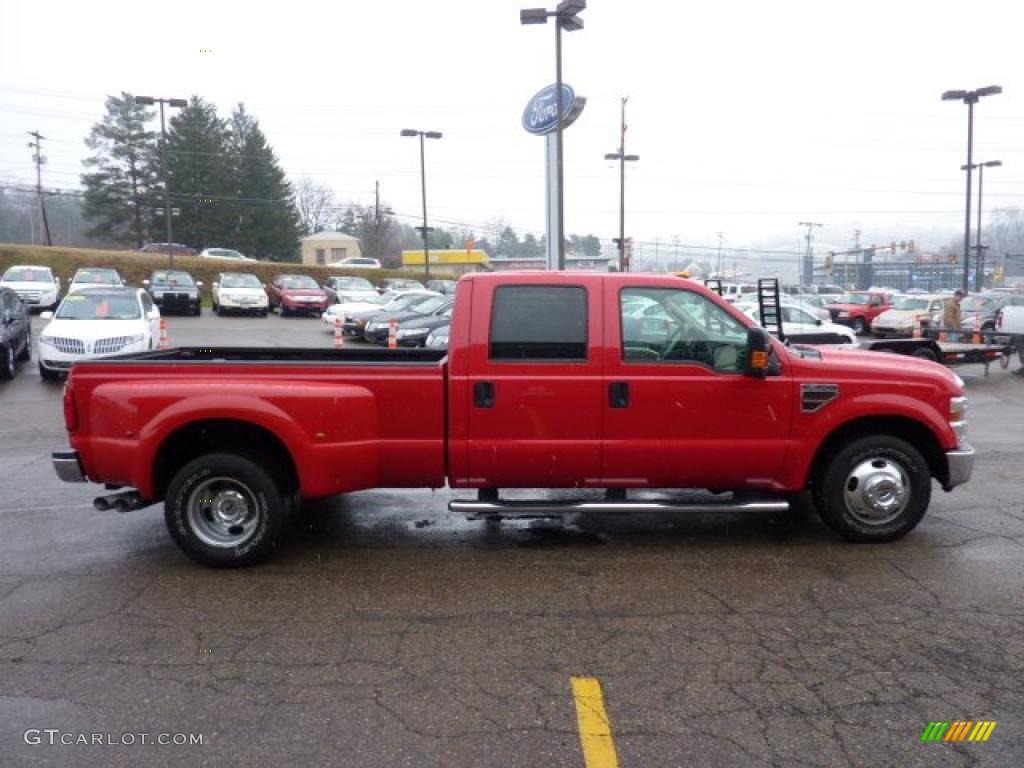 2010 F350 Super Duty Lariat Crew Cab 4x4 Dually - Vermillion Red / Camel photo #5