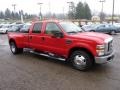 2010 Vermillion Red Ford F350 Super Duty Lariat Crew Cab 4x4 Dually  photo #6