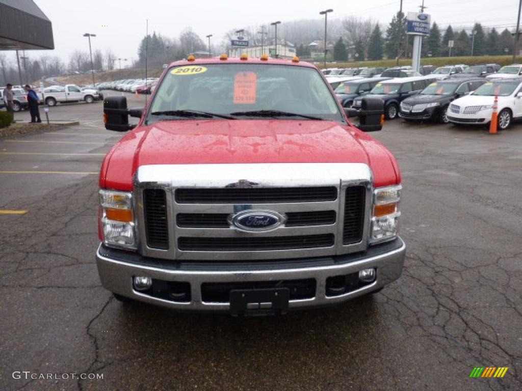 2010 F350 Super Duty Lariat Crew Cab 4x4 Dually - Vermillion Red / Camel photo #7