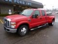 2010 Vermillion Red Ford F350 Super Duty Lariat Crew Cab 4x4 Dually  photo #8