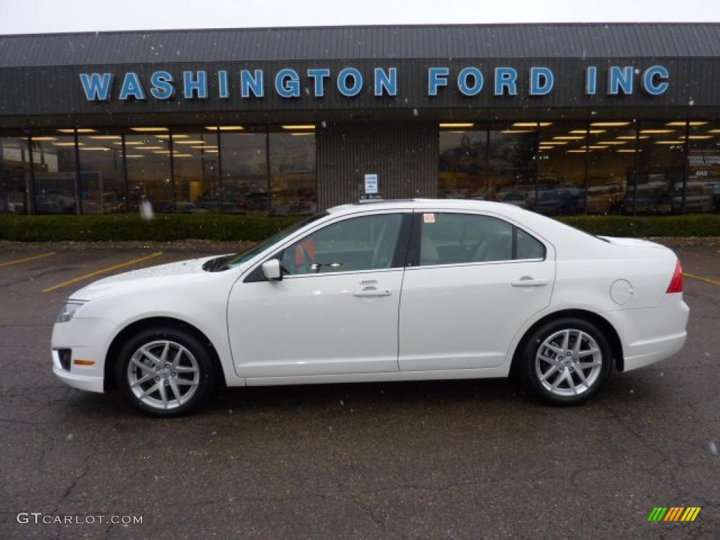 2010 Fusion SEL V6 - White Suede / Medium Light Stone photo #1