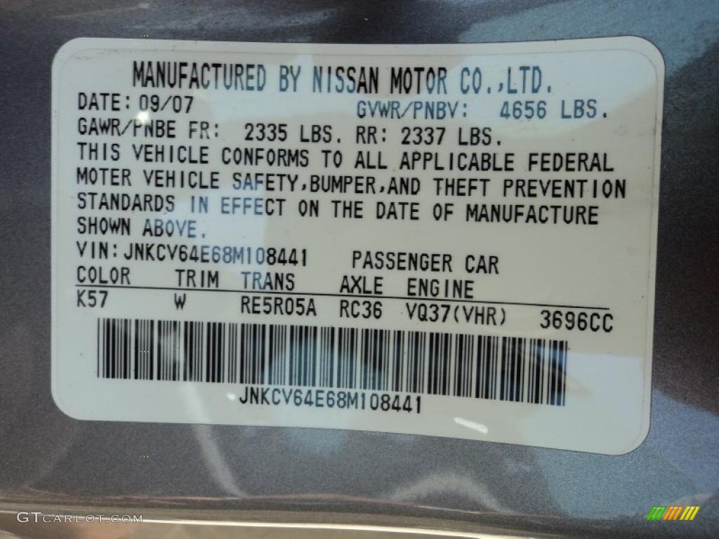 2008 G Color Code K57 for Amethyst Graphite Gray Photo #47496948