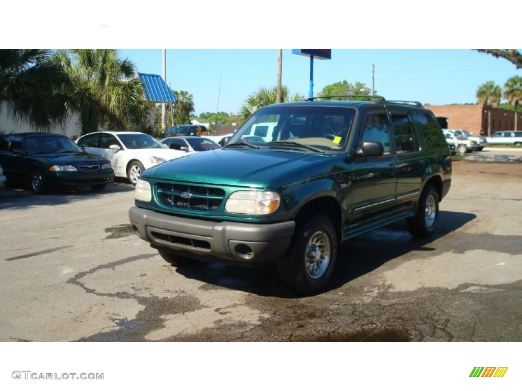 2001 Explorer XLS - Tropic Green Metallic / Medium Prairie Tan photo #7