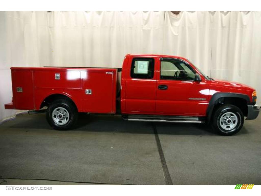 2003 Sierra 2500HD Extended Cab Chassis - Fire Red / Dark Pewter photo #2