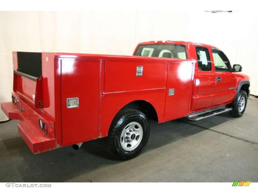 2003 Sierra 2500HD Extended Cab Chassis - Fire Red / Dark Pewter photo #3