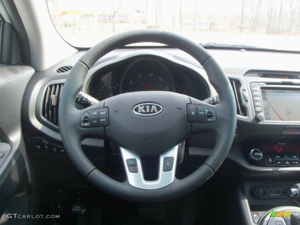 2011 Kia Sportage SX AWD Black Steering Wheel Photo #47502109