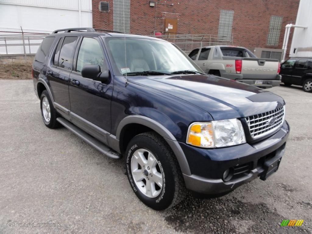 2003 Explorer XLT 4x4 - True Blue Metallic / Medium Parchment Beige photo #4